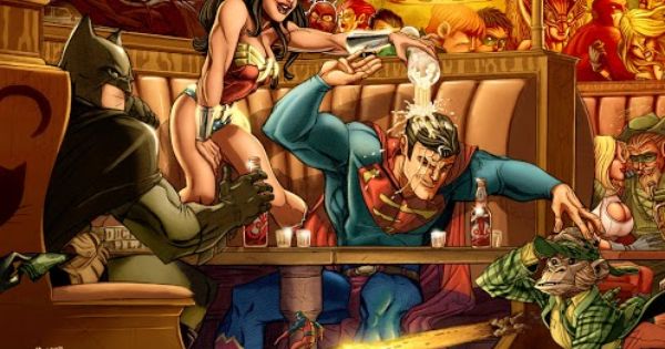 dc characters partying