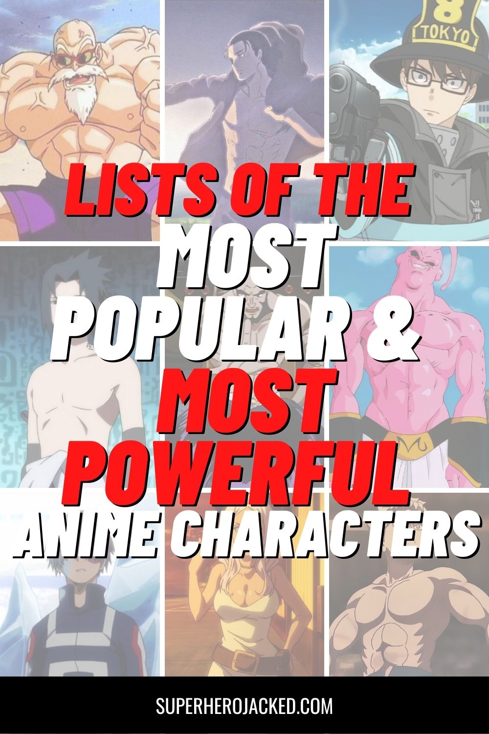 lists of the most popular & most powerful anime characters
