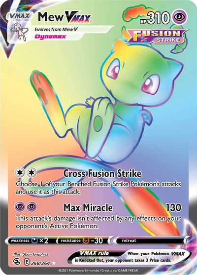 Mew Vmax Secret Best Fusion Strike Cards